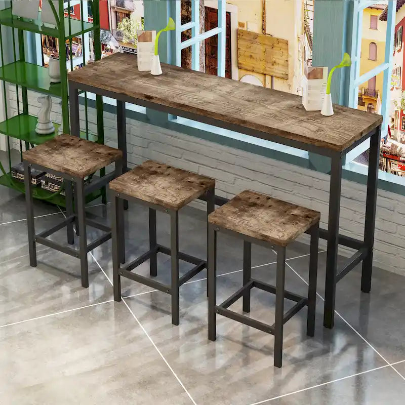 Pub Table Set with 3 Stools