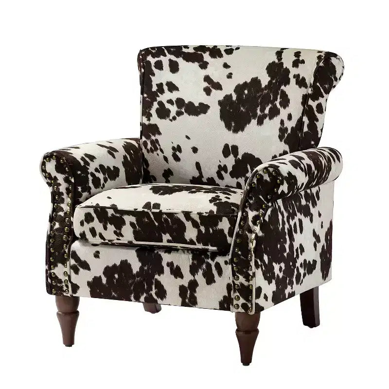 Araceli Traditional Wooden Upholstered Floral Armchair with Wingback and Nailhead Trim| ART OF LIVING DESIGNS