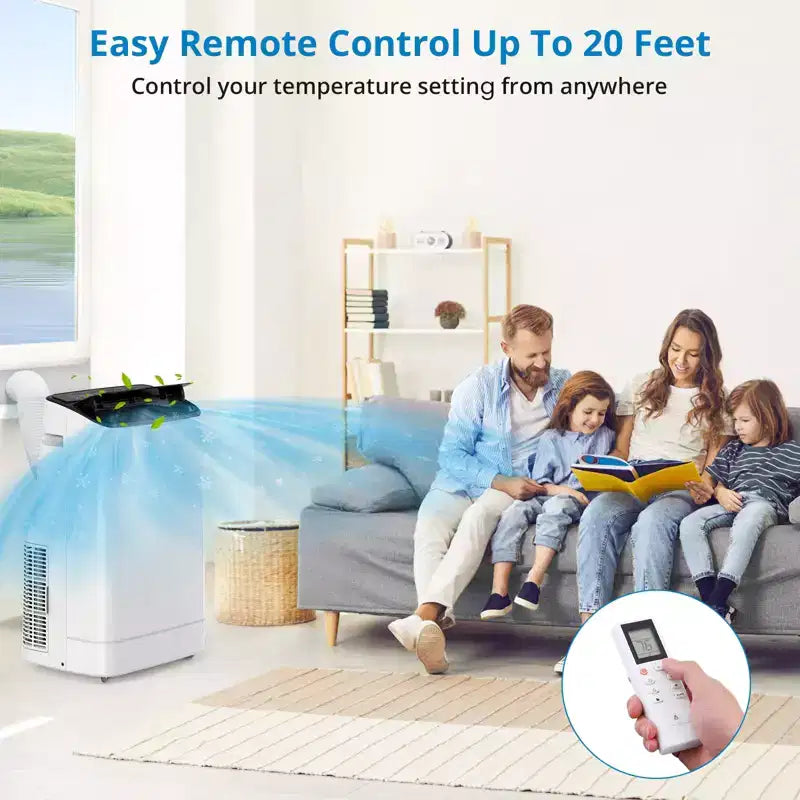 Acekool 14000 BTU Portable Air Conditioner, 3-in-1 AC Unit with WiFi, Cools and Heats Up to 700 Sq Ft, Remote, for Living Room/RV/Workspace