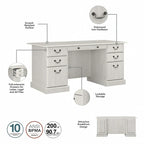 Bush Furniture Saratoga Executive Desk with Drawers and Storage