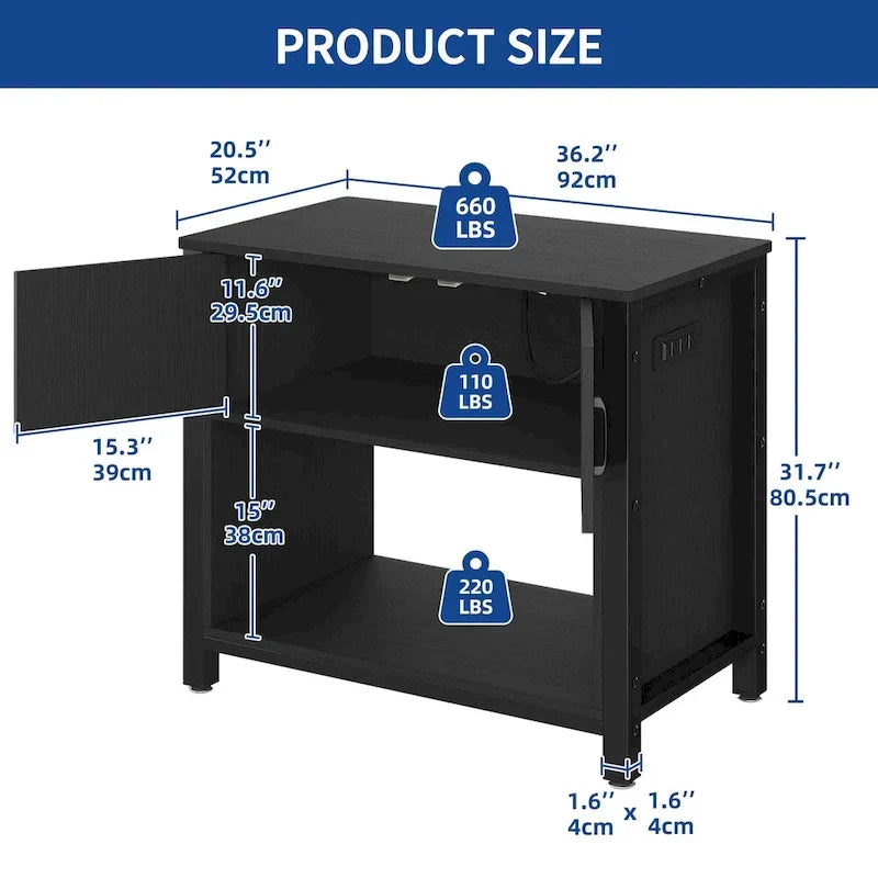 40-50 Gallon Aquarium Stand Cabinet Fish Tank Stand with Power Outlets