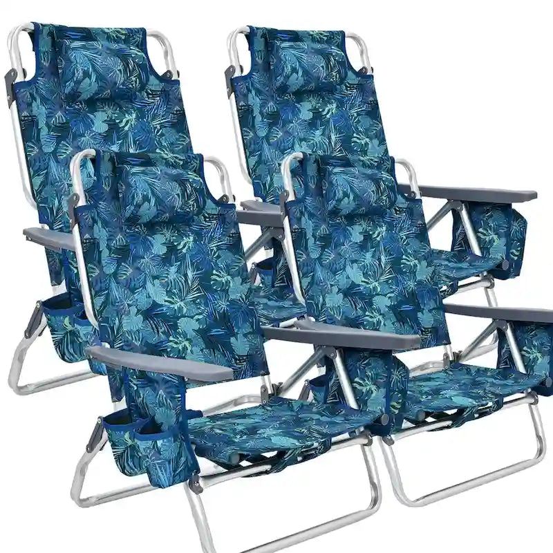 Costway 4-Pack Folding Backpack Beach Chair 5-Position Outdoor - See Details