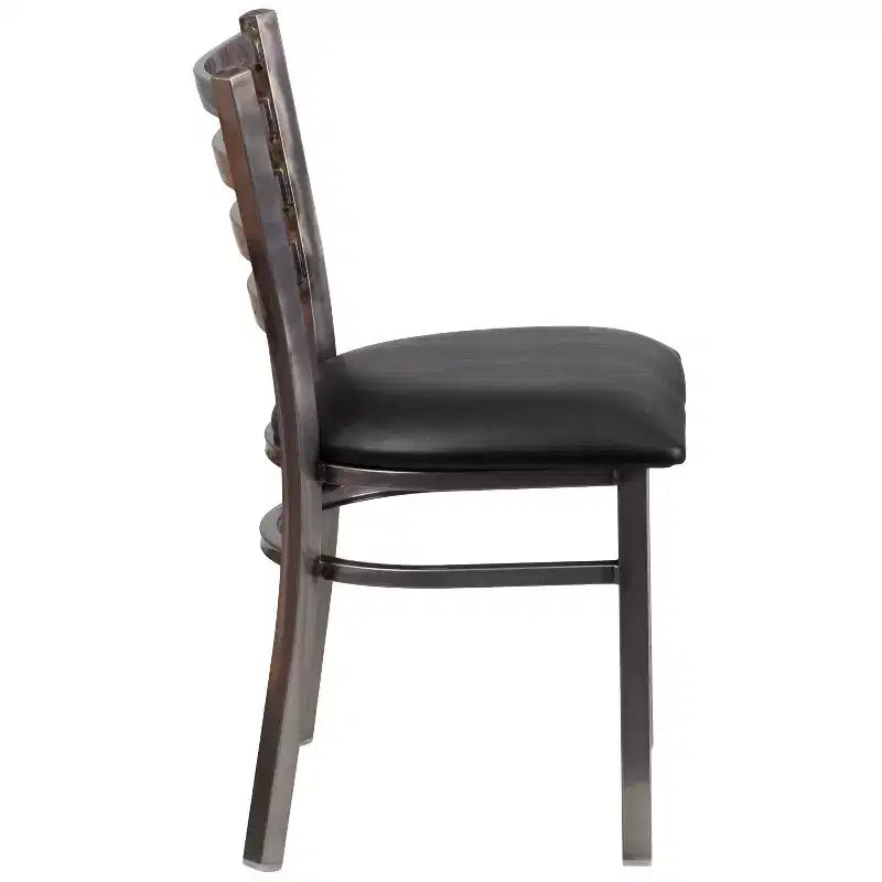 Emma and Oliver 2 Pack Clear Coated Ladder Back Metal Restaurant Chair