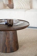 Wooden Pedestal Coffee Table