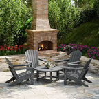 WestinTrends Dylan 5-Piece Outdoor Patio HDPE Adirondack Chair With Round Coffee Table Conversation Set