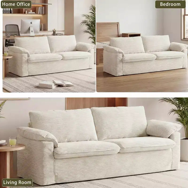 Dyonery 86 Cloud Loveseat Sofa, Deep Seat & Wide Armrest Pillows, Sturdy Frame, Breathable Ergonomic Design