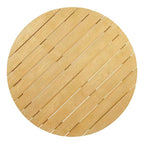 ModernLuxe 5pcs Outdoor Acacia Wood Round Dining Table Set, 47 Patio Table with 4 Cushioned Barrel Chairs for Garden/Patio/Backyard