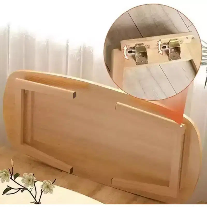 Acekool Foldable Coffee Table, Wooden Finish, Space-Saving Folding Design, 31.5x19.7x17.3, Easy Storage, Wood Grain