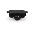 Round Marble Coffee Table with Sphere Legs, Multicolor, Seats 4–6