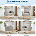 Fauteuil à bascule pour chambre d'enfant, Fauteuils à bascule d'allaitement avec repose-pieds, Fauteuil inclinable à bascule confortable avec pochette latérale, pour salon, chambre à coucher