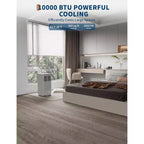 Climatiseur portable, 10 000 BTU, pour pièce jusqu'à 42 m², climatiseur portable 3-en-1 autonome avec ventilateur et déshumidificateur