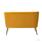 Causeuse en velours Nicolas | Canapé 2 places contemporain pour salon et chambre à coucher avec dossier capitonné | Karat Home