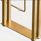 Luxury Rectangle Wooden Bar Table Gold Sled Base for Dining