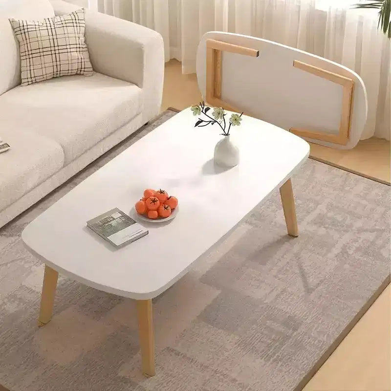 Acekool Foldable Coffee Table, Wooden Finish, Space-Saving Folding Design, 31.5x19.7x17.3, Easy Storage, Wood Grain