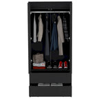 20.47  Modern Double-door Armoire with Hanging Rod and Two Drawers for Bedroom