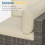 Outdoor 7-Piece Patio Furniture Set, Wicker Patio Conversation Sets with Cushions and Coffee Table, Outdoor Modular Sectional Sofa
