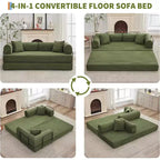 2 in 1 Convertible Sofa Bed, comfortable Folding Corduroy Sofa Bed with Deep Seat and Wide Armrests, Boneless Sofa, for Living Room, Apartments