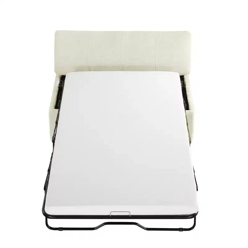 Twin Size Convertible Ottoman Sleeper Bed with Mattress - Space-Saving Guest Bed for Living Room & Apartment