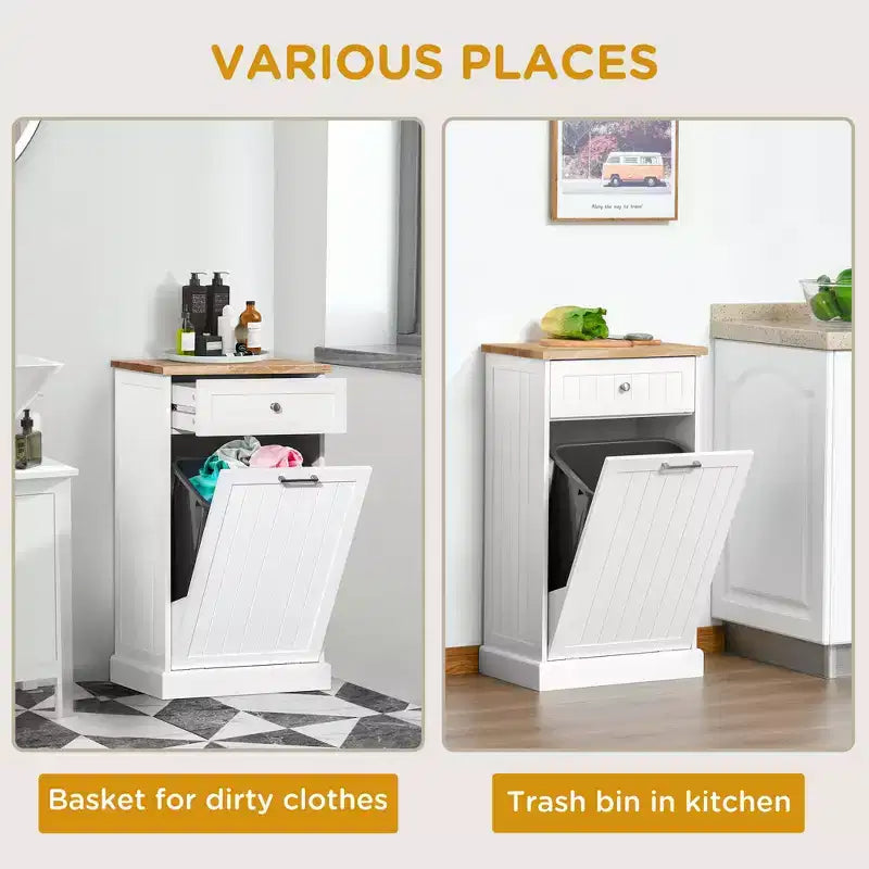 Poubelle de Cuisine Encastrable Meuble de Rangement pour Tri Sélectif avec Tiroir Support de Poubelle Autonome