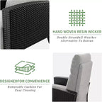 Outdoor Wicker Recliner with Adjustable Back and Footrest, Reclining Patio Chair with Independent,Outdoor Recliner Chair with Cushion