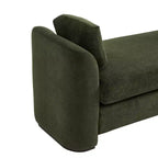 GDFStudio Jase Contemporary Rubberwood Boucl Upholstered Bench with Pillows