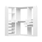 Corner Wardrobe Closet with 2 Hanging Rods, Pants Rack, and Shoe Storage Organizer Armoires