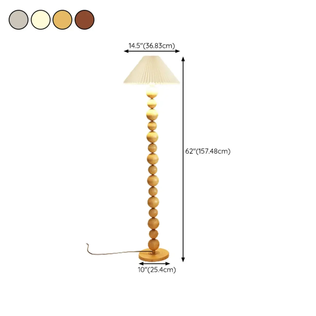 Decorative Modern Stacked Ball Floor Lamp with Fabric Shade