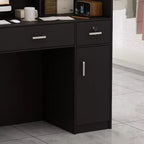 Famapy L-shaped Reception Desk Multifunctional Welcome Desk Workstation