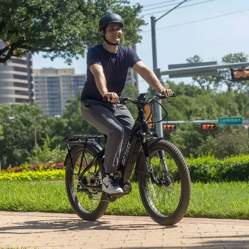 GOTRAX Adult MX1 Mid Drive 27.5 Step Through Electric Hybrid Bike - Black