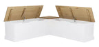 Backless Corner Nook Dining Bench - Natural and White