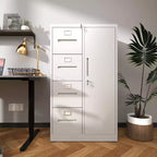 Metal Storage Vertical Filing Cabinet with Lock, Steel File Locker with 4 Drawers
