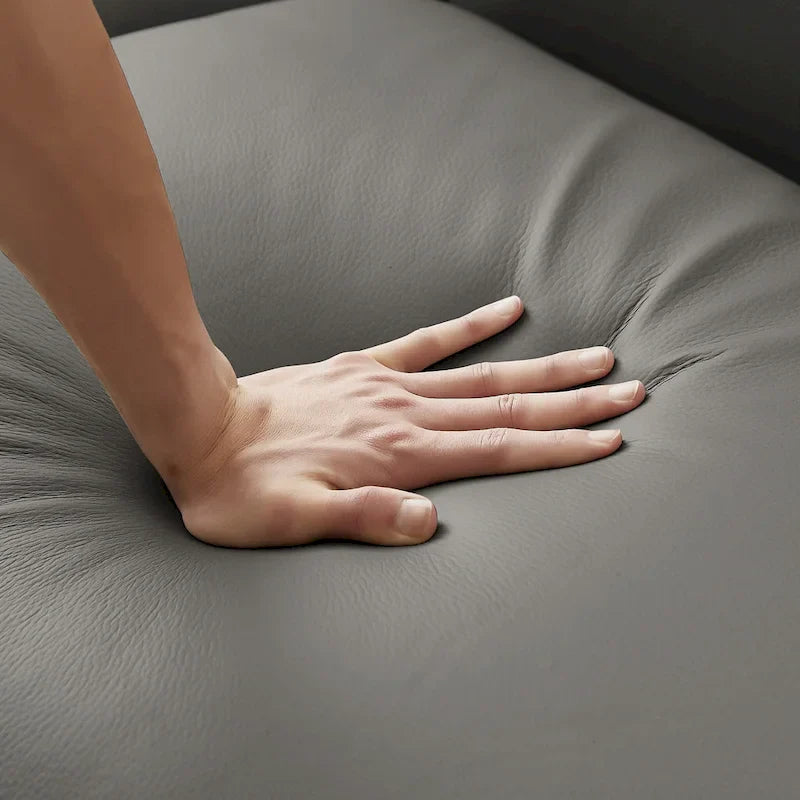 Canapé Manar en cuir véritable, luxe moderne du milieu du siècle