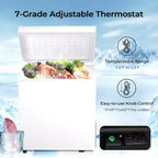 ZAFRO 1.8 Cu.ft Chest Freezer, Compact Deep Freezer with 2 Baskets & Adjustable Temp, Top Open Door for Home, Dorm,Kitchen,Bar