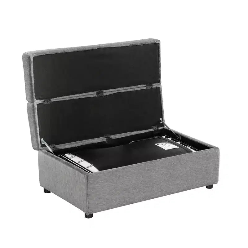 Twin Size Convertible Ottoman Sleeper Bed with Mattress - Space-Saving Guest Bed for Living Room & Apartment