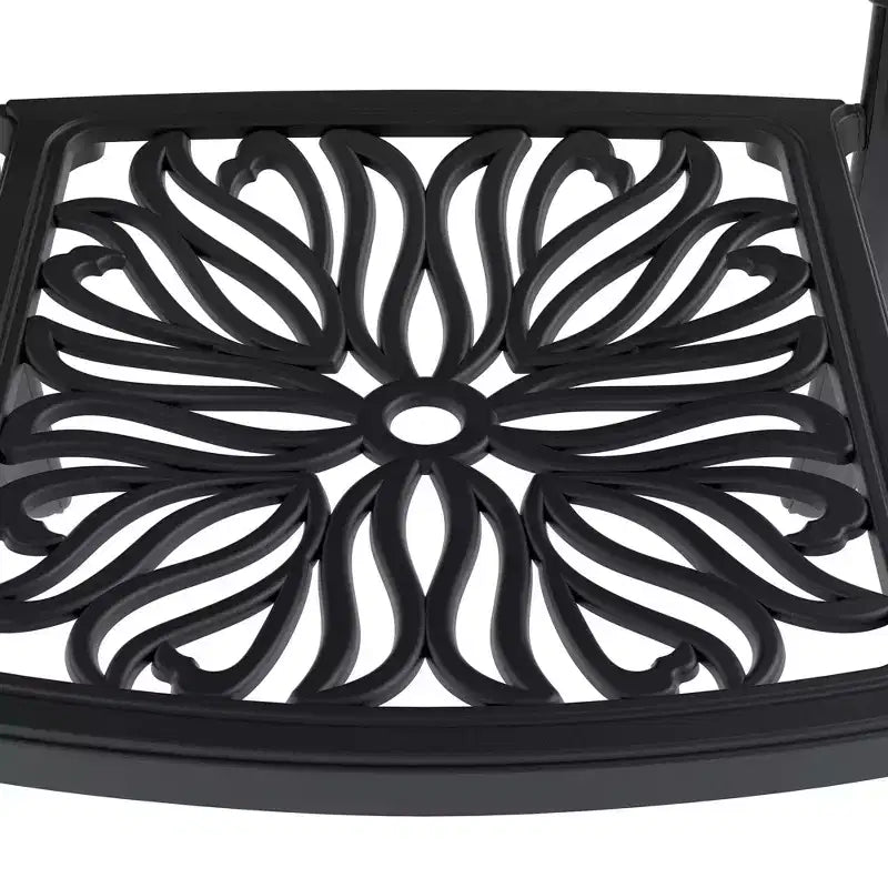 Set of 2 Cast Aluminum Patio Dining Chairs, Black Rust Resistant Frame with Water Resistant Cushions