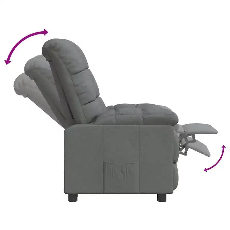Recliner Chair with Adjustable Backrest and Footrest, Modern Lounge Chair Thick Padded Seat for Living Room & Bedroom