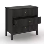 Heynemo 3 Drawer Dresser, Painted 30 Inch Tall Wood Nightstand with Storage, Wide Modern Chest of Drawers with Ball Bearing Slide
