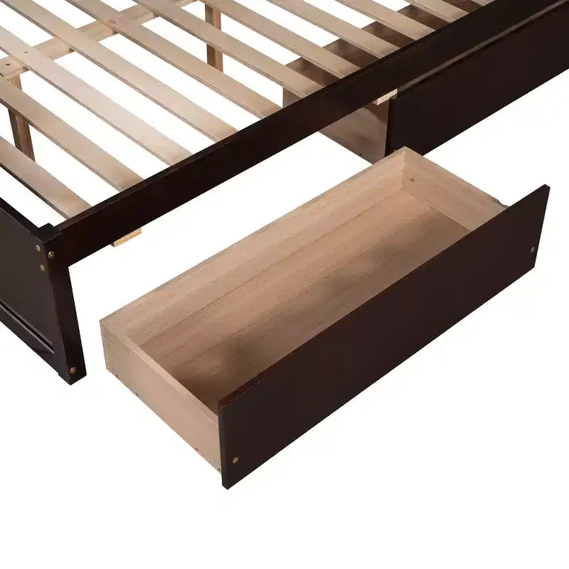Whisen Twin over Full Bunk Bed with 2-Storage Drawers