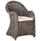 SAFAVIEH Sinja Fauteuil club en rotin jaune - 24 x 26 x 35 - 24x26x35H