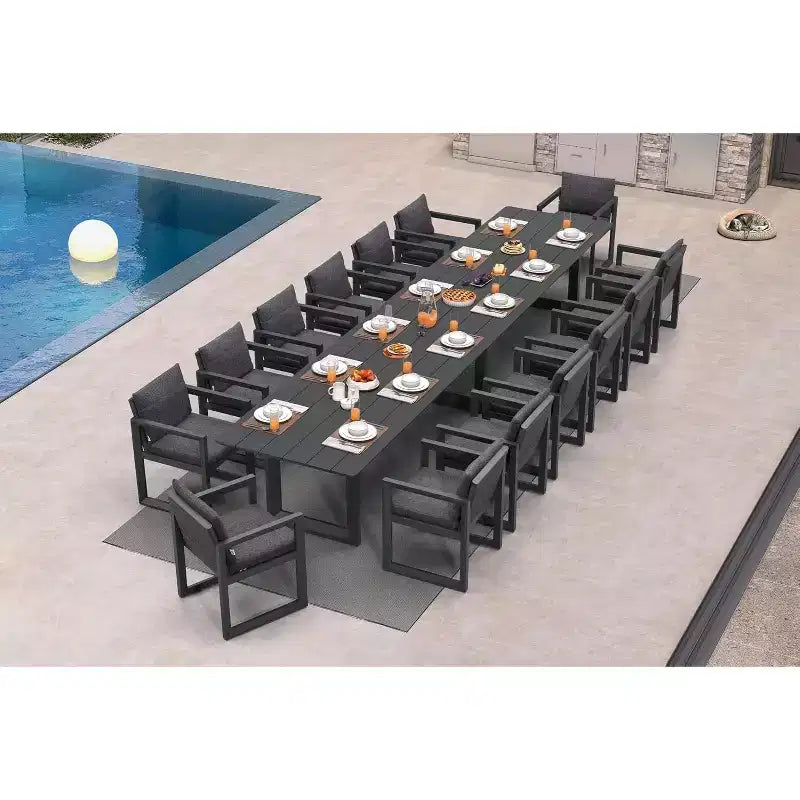 PURPLE LEAF Outdoor Dining Set Aluminum Luxury Patio Furniture Table and Chairs Set with Removable Thick Cushion