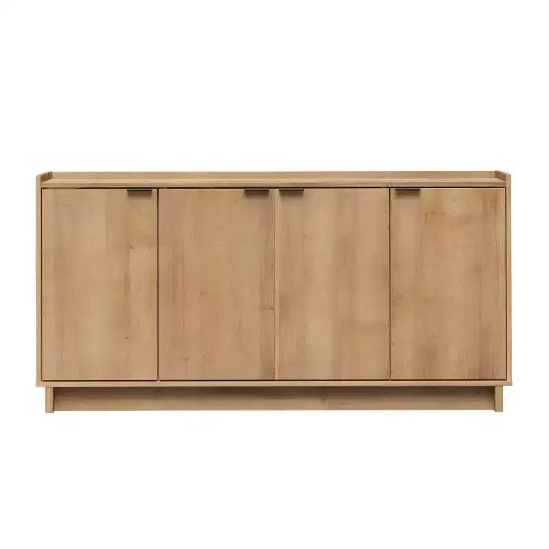 Simply Modern 4-Door Sideboard Console Table Cabinet, Black