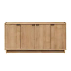 Simply Modern 4-Door Sideboard Console Table Cabinet, Black