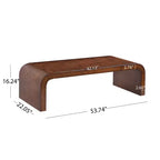 Table basse Christopher Knight Home Arden, moderne, avec cascade et bords incurvés
