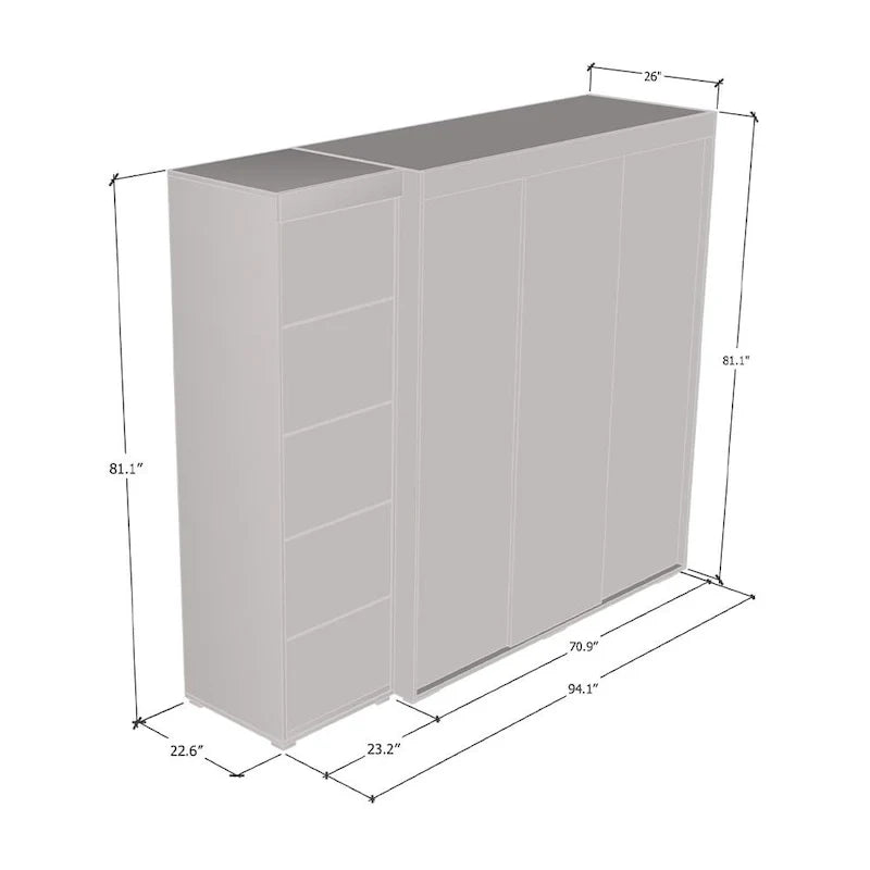 Aria 3D-EX Wardrobe with 1 Mirror