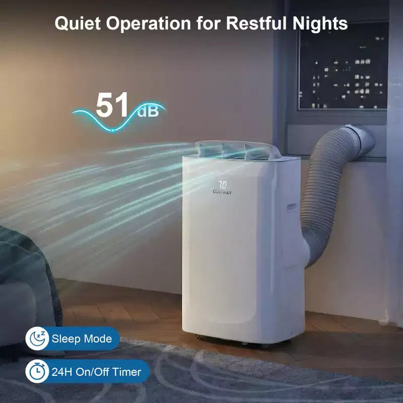 Costway 15000 BTU Inverter Portable Air Conditioner with Fan, Dehumidifier, Auto Swing