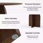 PexFix 45 x45 Solid Wood Round Dining Table with Walnut Finish and Elegant Arched Legs for Modern Dining Rooms & Kitchens