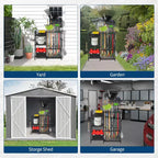 Organisateur d'outils de jardin, support de rangement à 3 niveaux pour outils de jardinage, pour jusqu'à 35 outils à long manche, support d'outils de jardin autonome pour abri de jardin