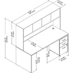 72 Office Desk with Hutch & 3-Drawer Mobile File Cabinet