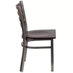Emma and Oliver 2 Pack Clear Coated Ladder Back Metal Restaurant Chair