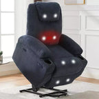 Power Lift Recliner Chair with Massage & Heat, 2 Cup Holders & Stand Assist